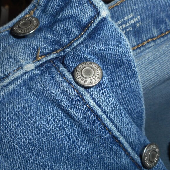 OLD NAVY women's button fly jeans, nice jeans, Tall, sz 8  blue jeans - Picture 8 of 12